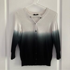 Black and White Ombré Cardigan Sweater